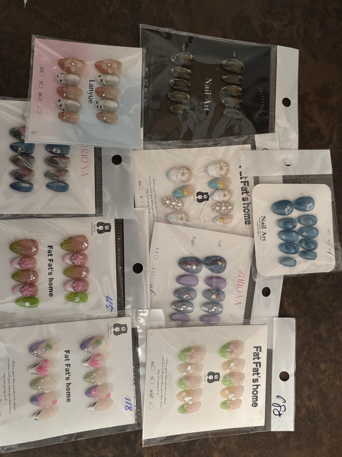 Homemade Almond Shaped Size Medium Press On Nails Lot
