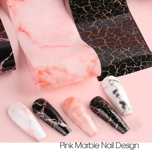 Iridescent Nail Foil Sheets – Holographic, Starry Sky, Marble, Neon Nail Kit2
