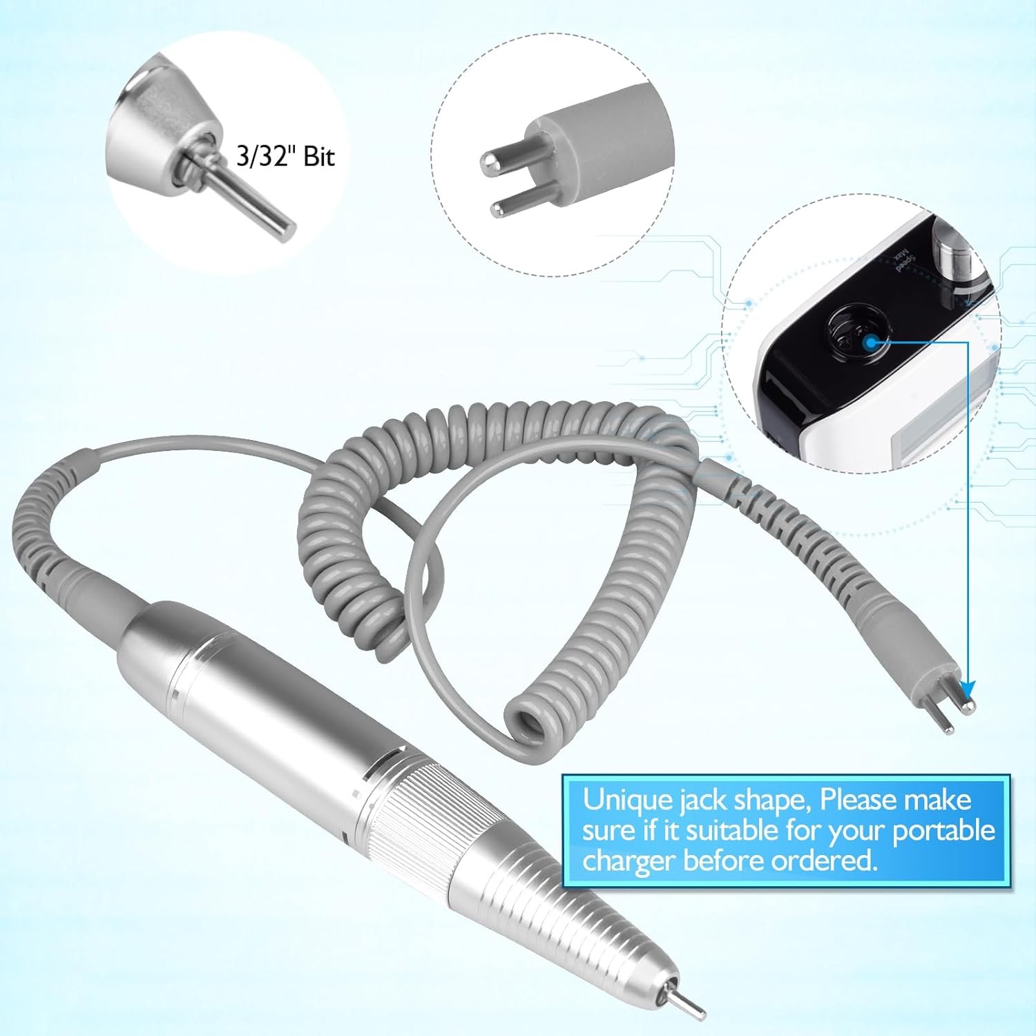 Handpiece for AZ GOGO-102 Nail Drill Machine Part, 30000RPM Detacha… Fast Ship