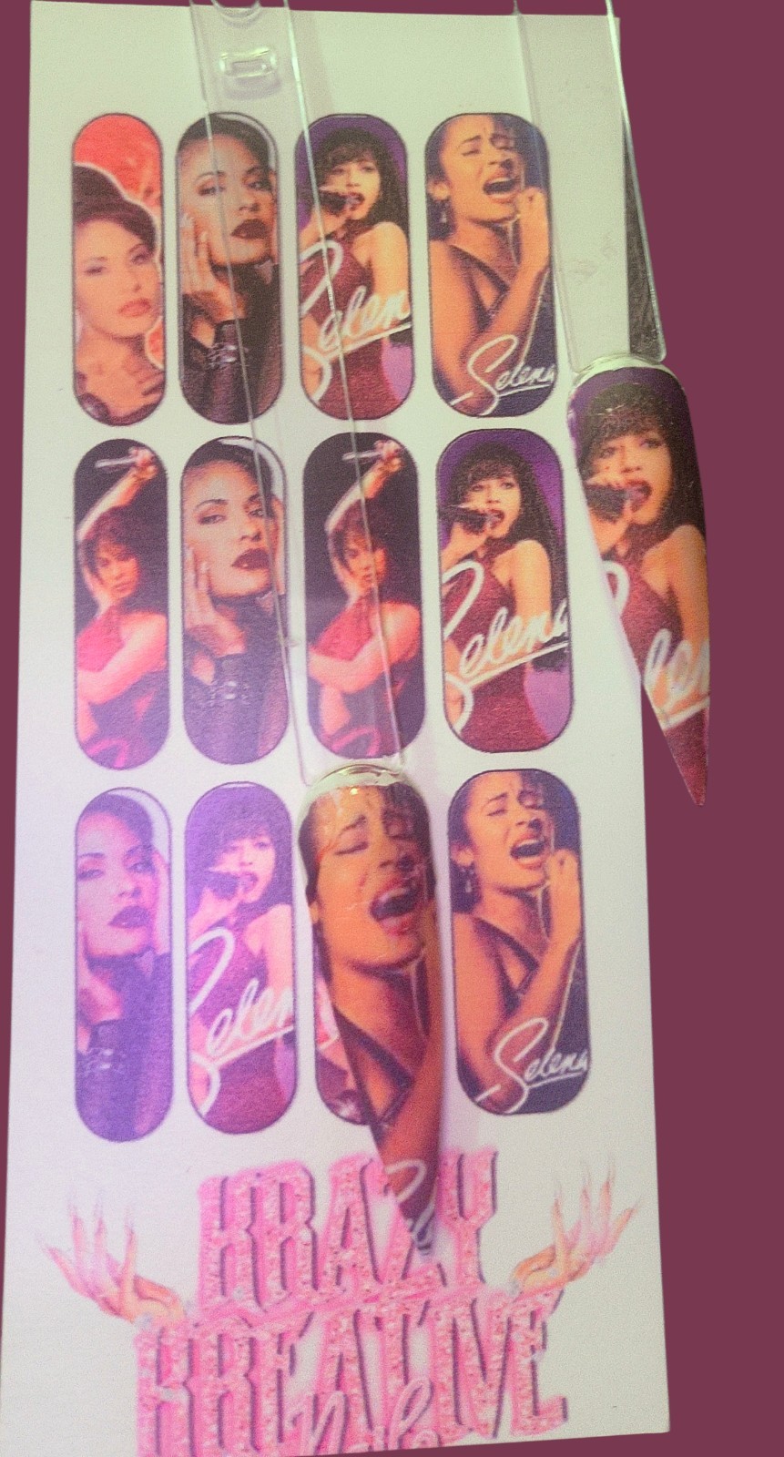 SELENA WATERSLIDE NAIL DECALS