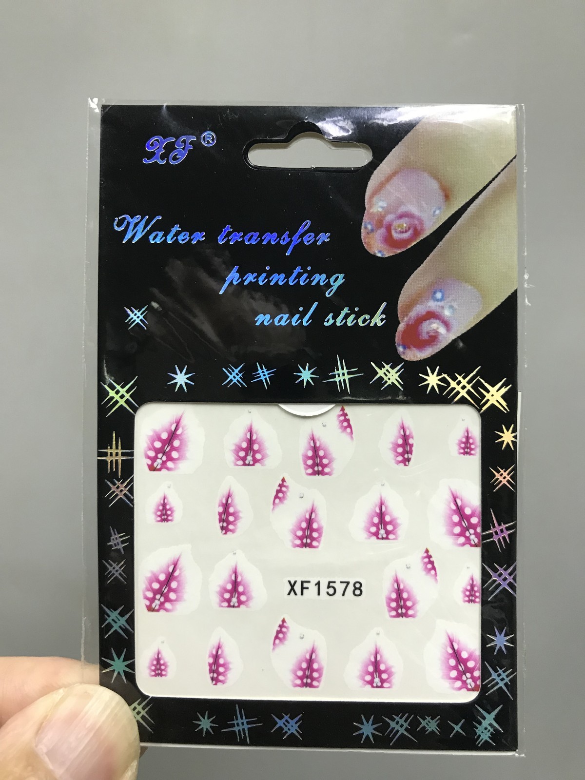 1Sheet/Lot Popular Exquisite Water Transfer DIY Nail Sticker XF1578