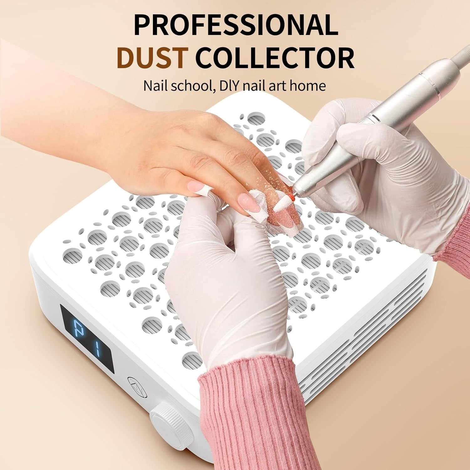ZIZZON Nail Dust Collector Home or Salon Use White New Boxed