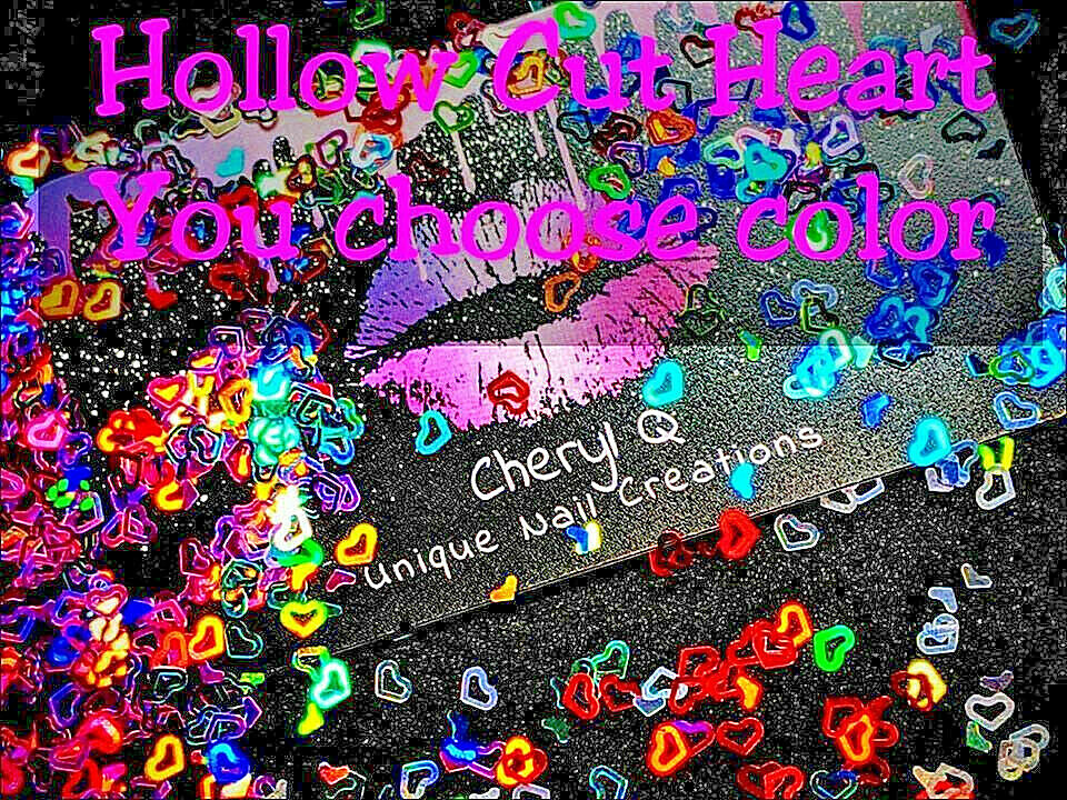 Hollow Cut HEART Shape~U Choose~Nail Art•Acrylic•Gel•Body Art•Face•Festival•USA