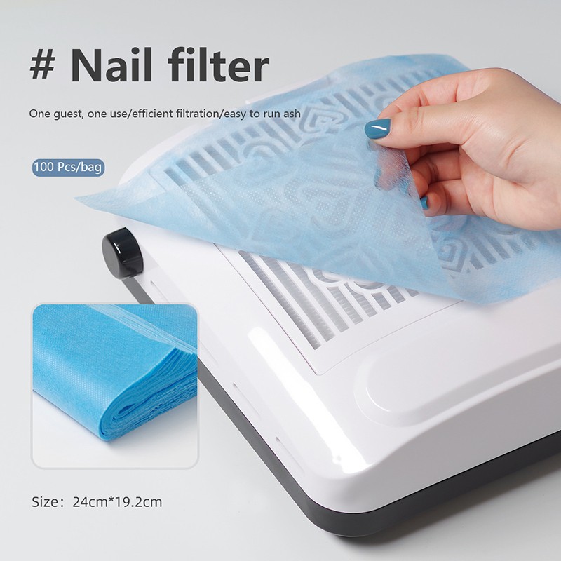 100pcs Dustproof Nail Art Dust Collector Filter Paper Dust Filter Screen