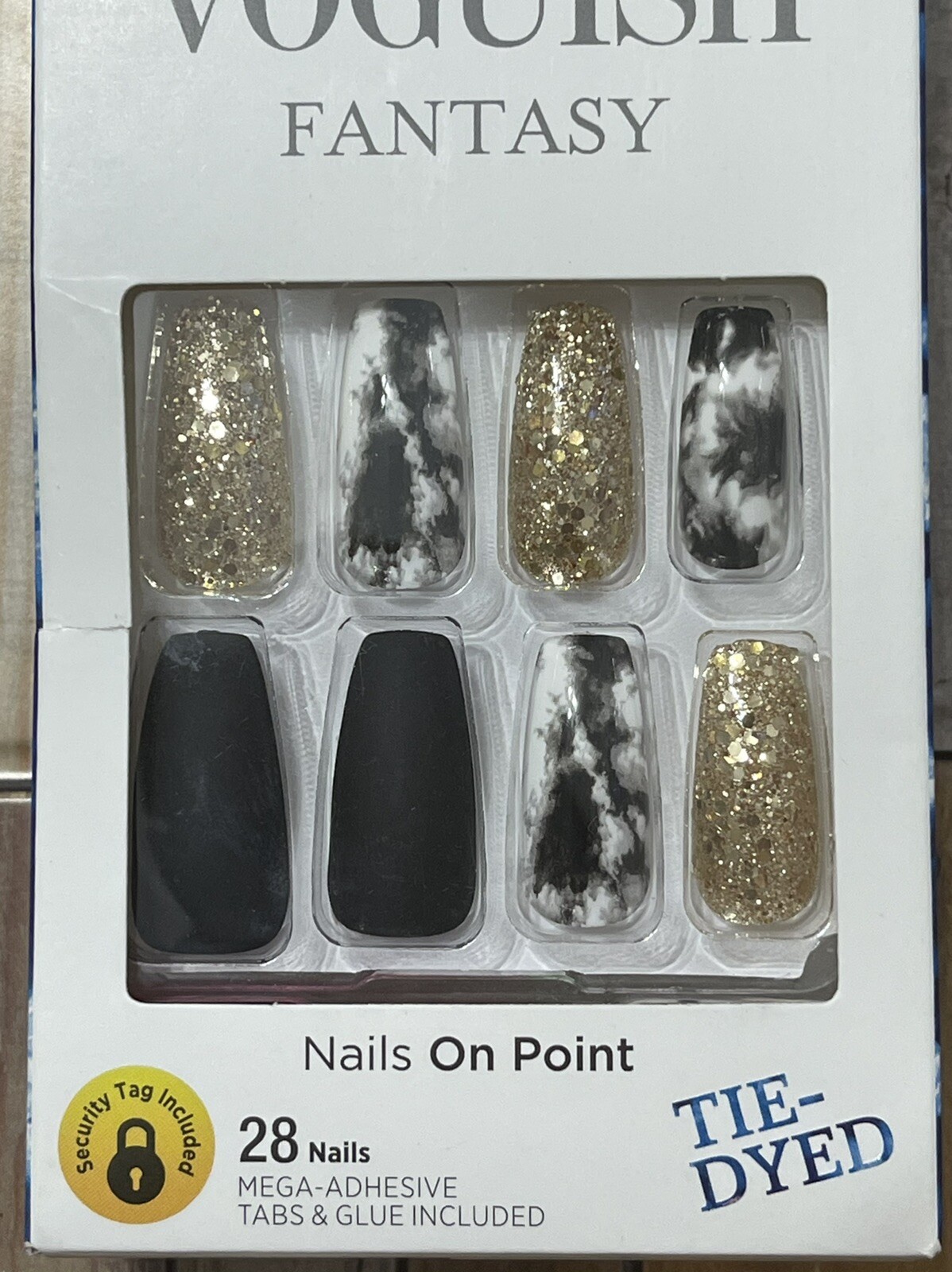 KISS VOGUISH FANTASY Tie-Dye Long Length Nails 28 Nails Mega Adhesive & Glue