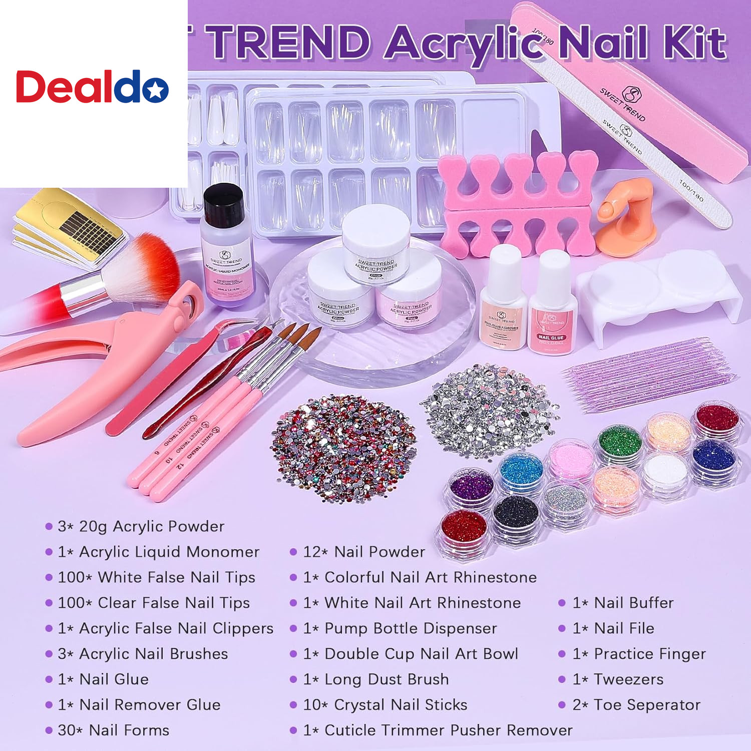 Beginners Nail Kit Acrylic Set: Professional Ultra-Fine Acrylic Powder Kit with
