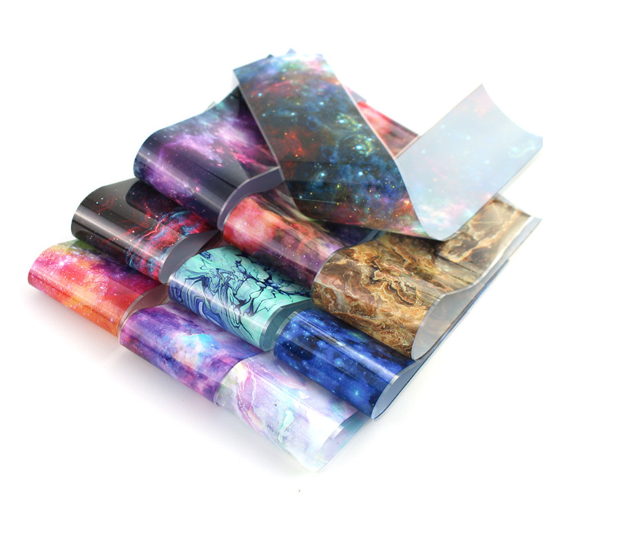 Nail Transfer Sticker Rainbow Sky Nail Art Foil Polish Adhesive Decals NS47