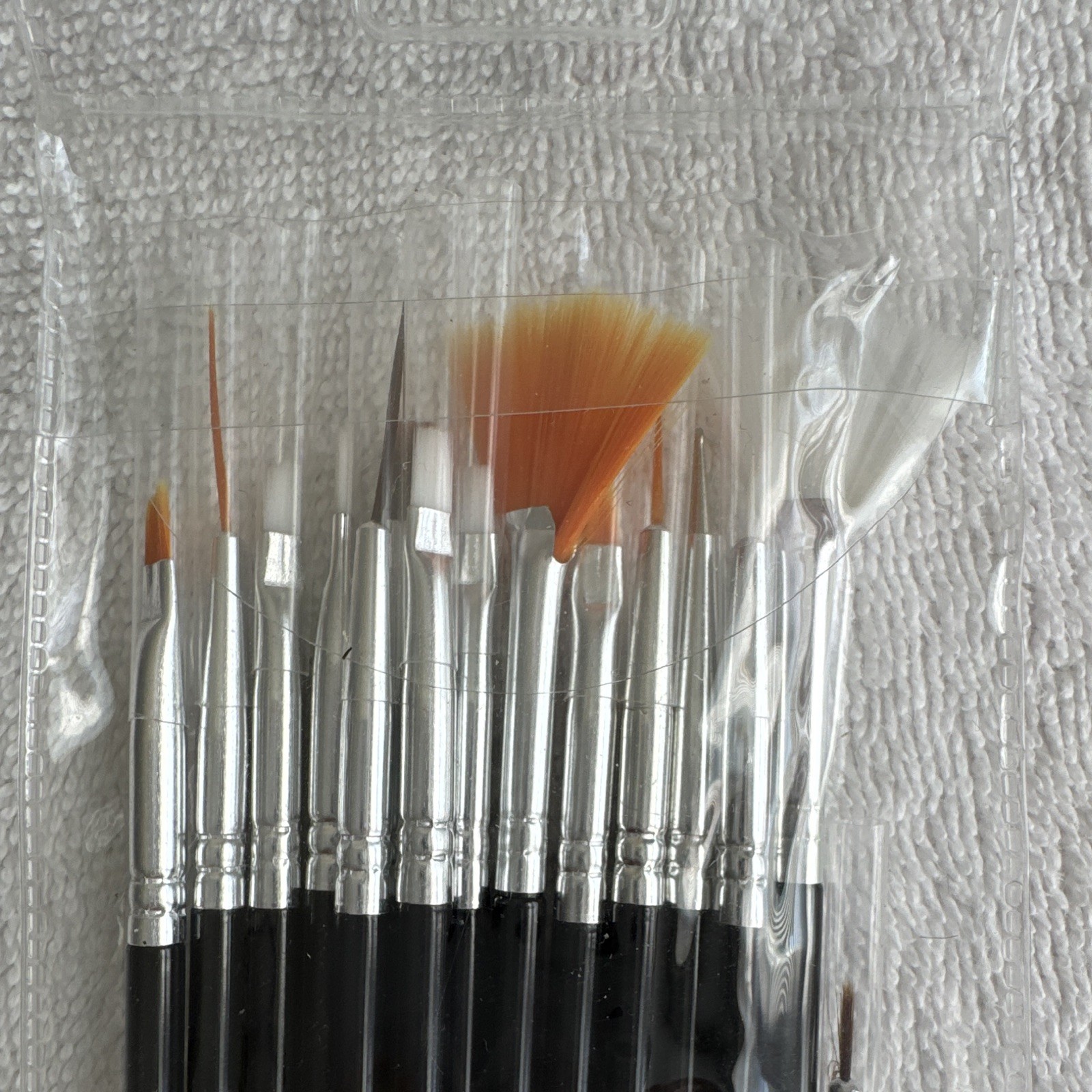 BEAUTY Artists Nail Art Brush Set, Multicolor Glitter Handle Brushes