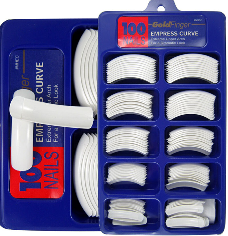 EMPRESS CURVE 100 NAIL White/Clear/Natural False Nail Tips