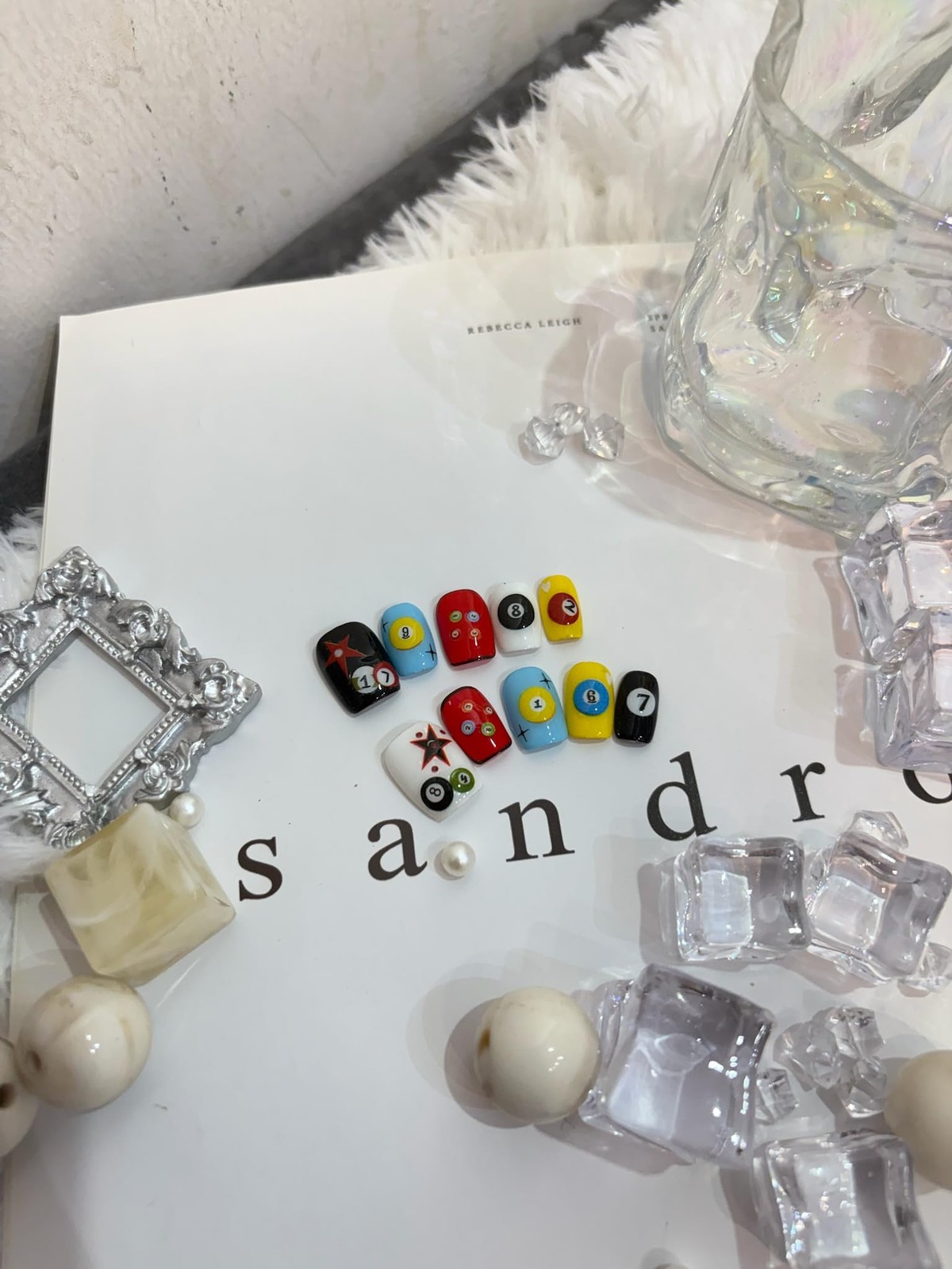 SIMAYKUWA 3D Nail Stickers for Pool & Dice Design – Cartoon 1 Snooker
