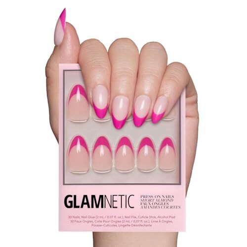 Press On Nails – Raspberry Sorbet | Semi-Transparent Magenta Dark Pink French