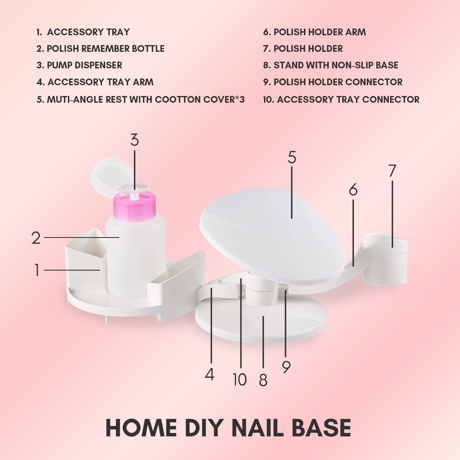 Adjustable Nail Polish Holder & Multi-Purpose Stand for Salon Quality Results
