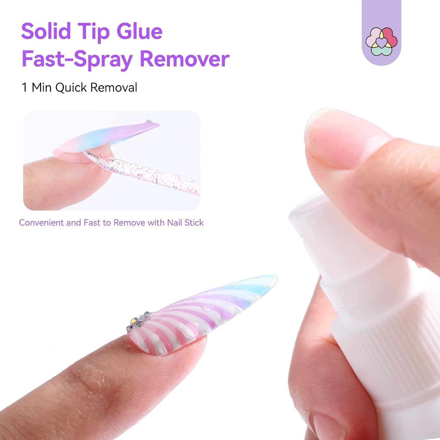 Press On Nail Kit, 60ml Solid Nail Glue Gel with Nail Glue Remover, UV Nail L…