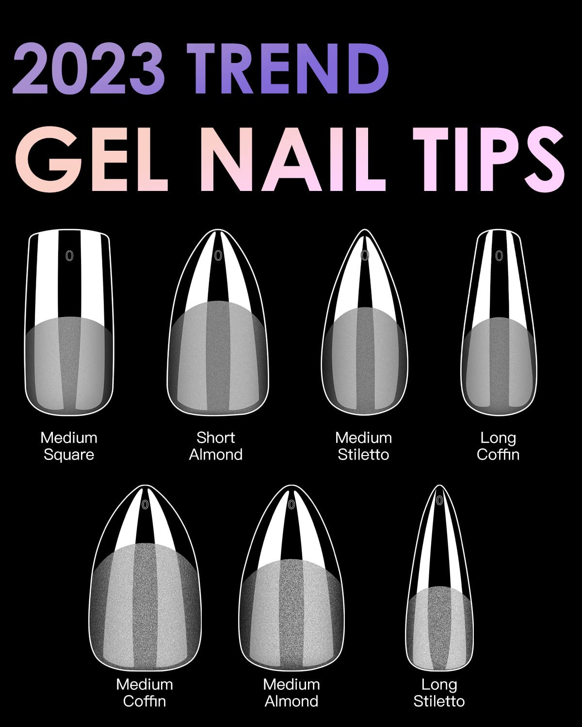 Soft Gel Nail Tips Medium Stiletto, 120PCS Pre Buff Full Cover Shaped Nail Exten