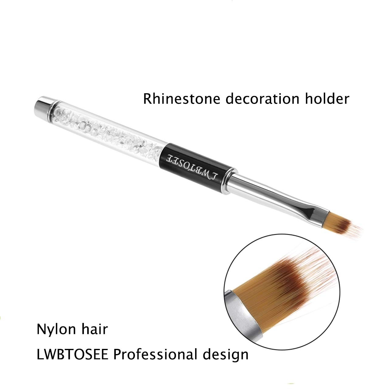 LWBTOSEE 2PCS Nail Ombre Brush Nail Art Painting Pen Brush UV Gel Polish Grad…