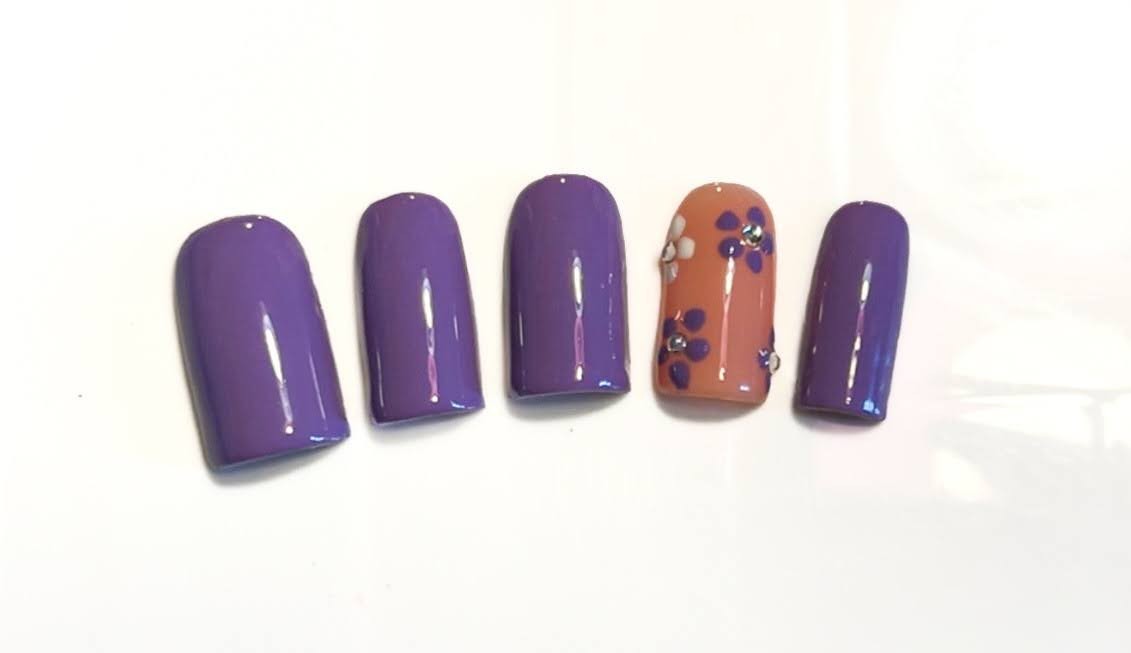 Spring Blossom Press-On Nails, Pastel Floral Acrylic Set
