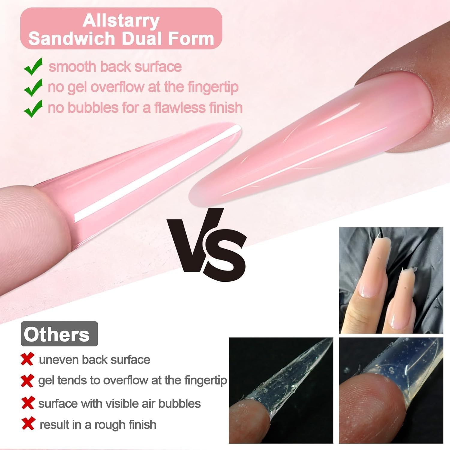Almond Round Sandwich Dual Nail Extension Forms – 240pcs, Effortless Application