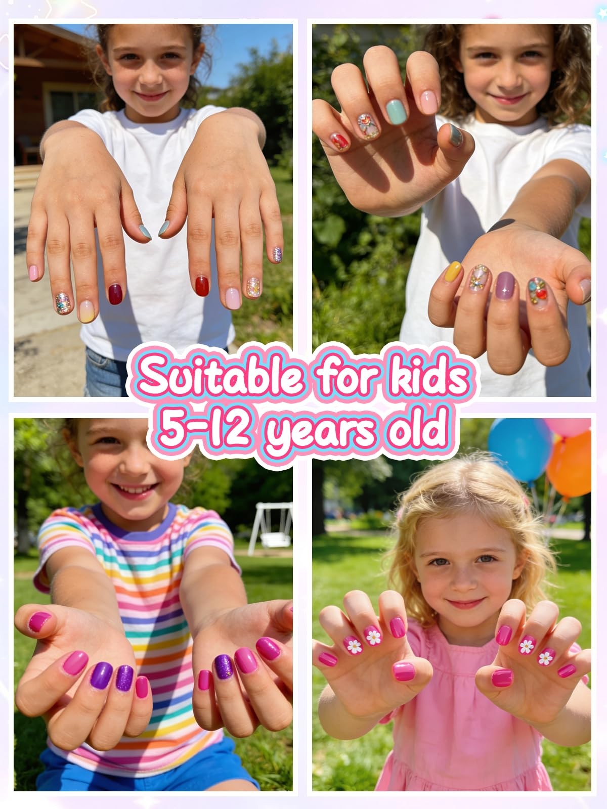 360 Pcs Kid False Nail Tips, Short Kids Clear False Nails