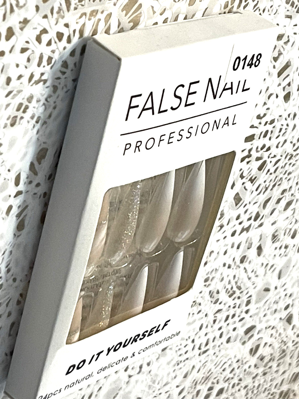 False Nail Professional Do It Yourself NUDE & WHITE OMBRÉ & CHAMPAGNE GLITTER