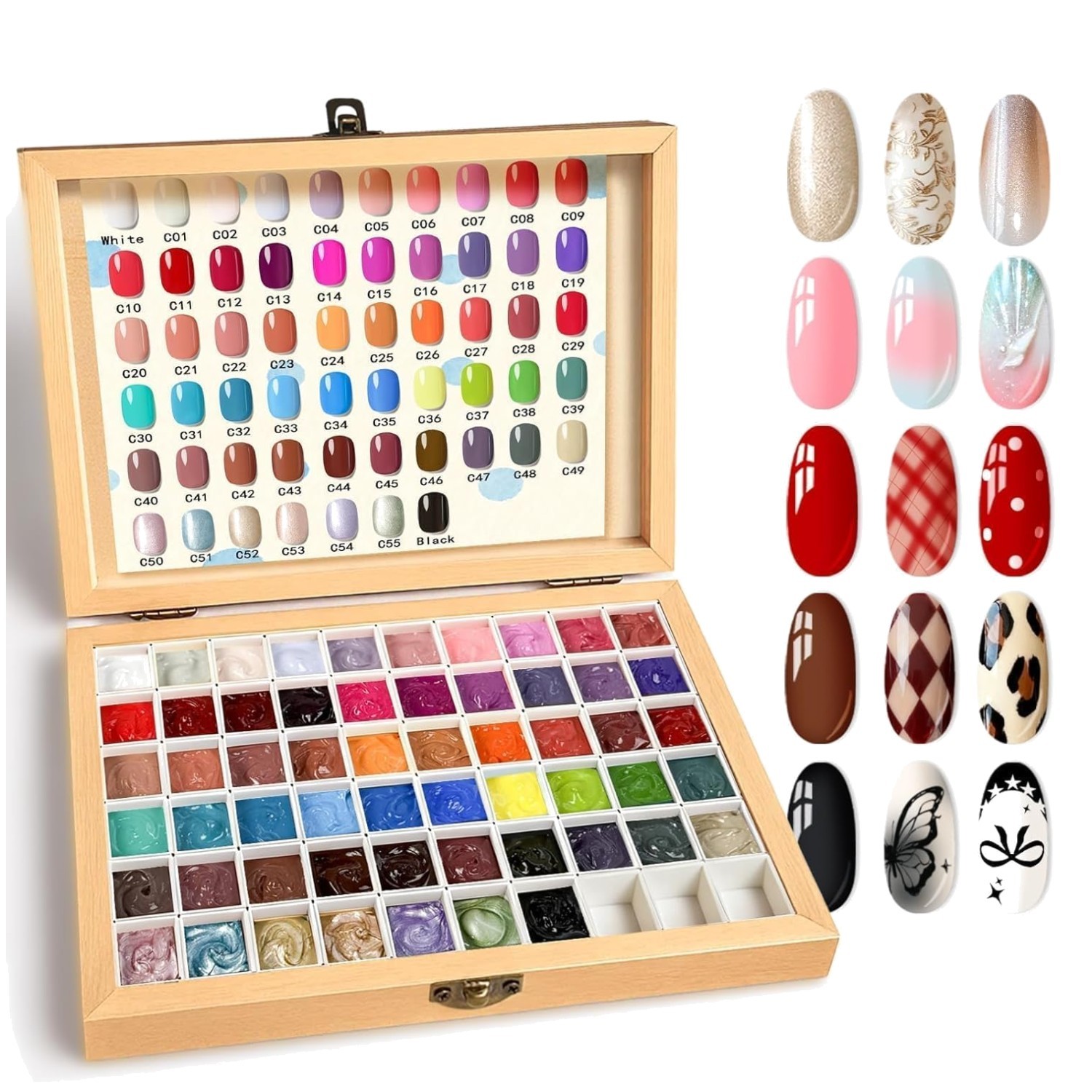 57-Color Sponge Nail Gel Kit – No Wipe Ombre Paint