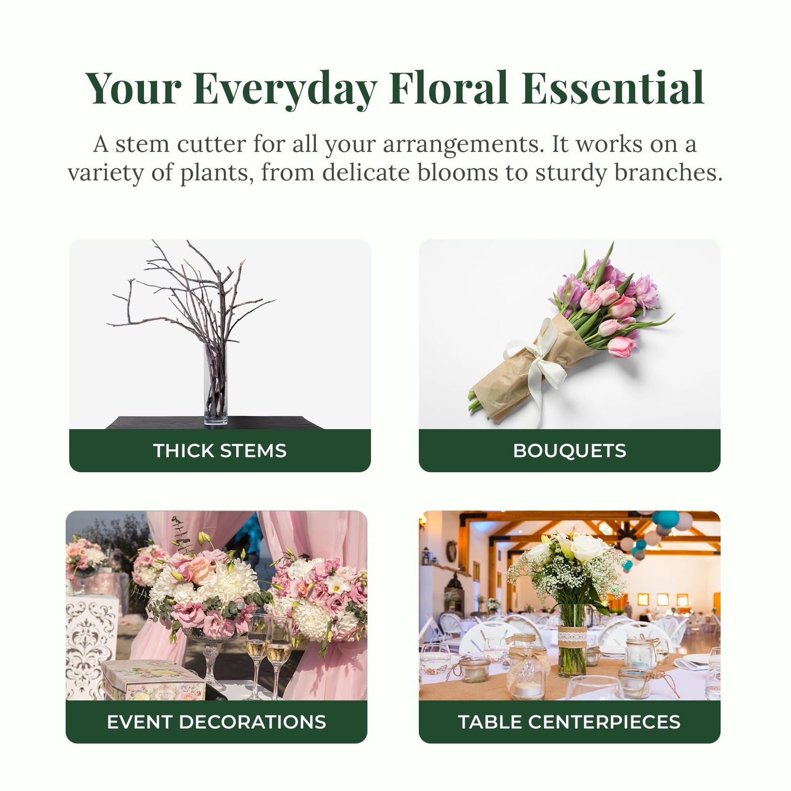 Larksilk 14″ Fresh Flower Stem Cutter with Safety Latch – Heavy-Duty Floral S…