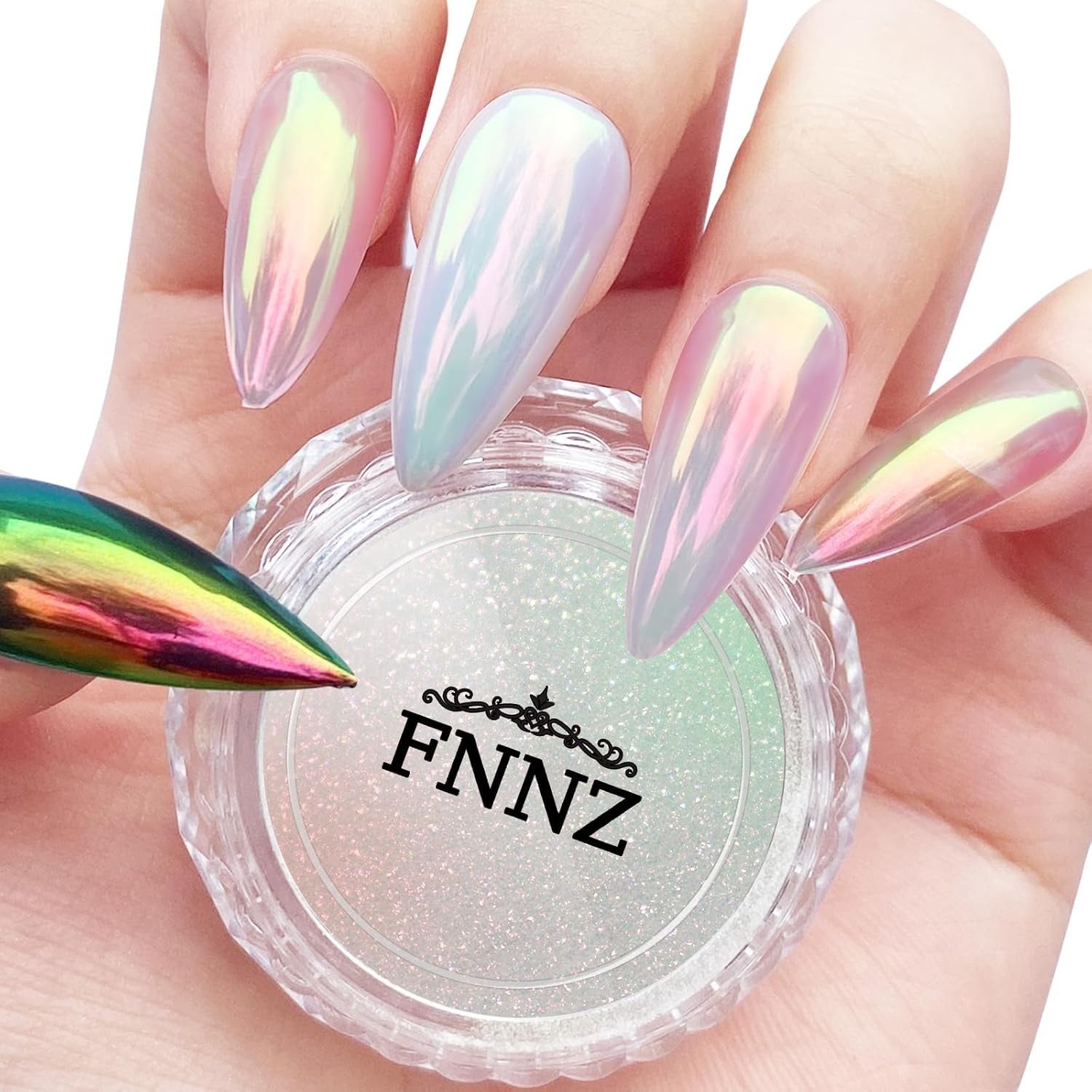 Unicorn Chrome Nail Powder, Unichrome Mermaid Aurora Nail Powder Pigment