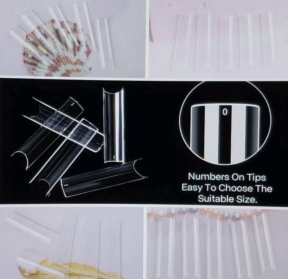 UNA GELLA Square Nail Tips XXL Long Half Cover Gel Tips 120PCS No C Curve XLONG