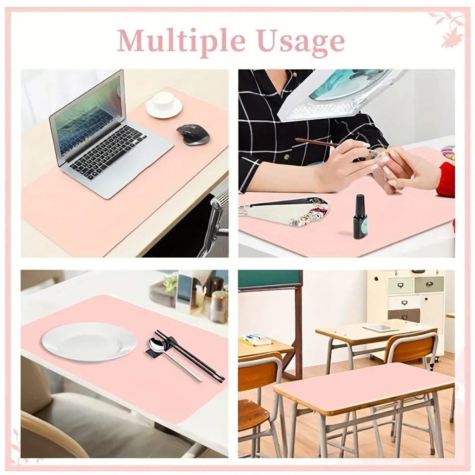 Foldable Nail Art Hand Rest Pad Table Mat Waterproof PU Leather Manicure Tool UK
