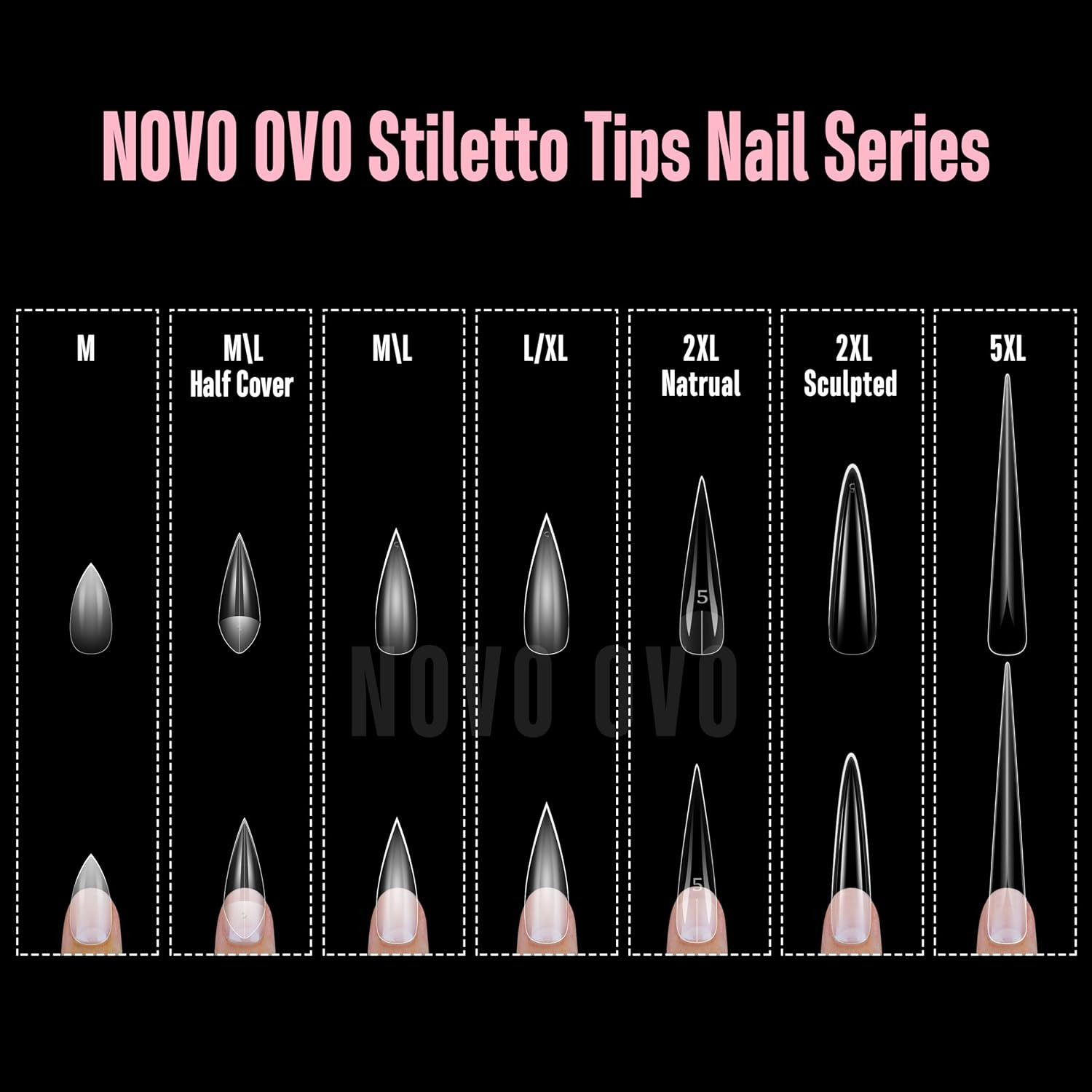 Half Cover Sharp Stiletto Soft Gel Nail Tips, Extra Thick V Shape Shallow Paste