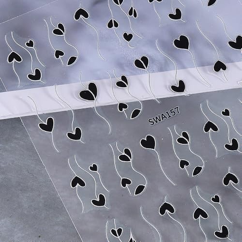 Valentine’s Day Nail Art Stickers 3D Bronzing Red valentines design style5