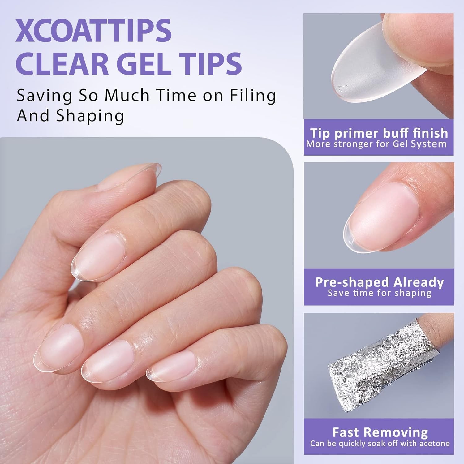 Extra Short Almond Nail Tips – BTArtbox Clear Gel Short,