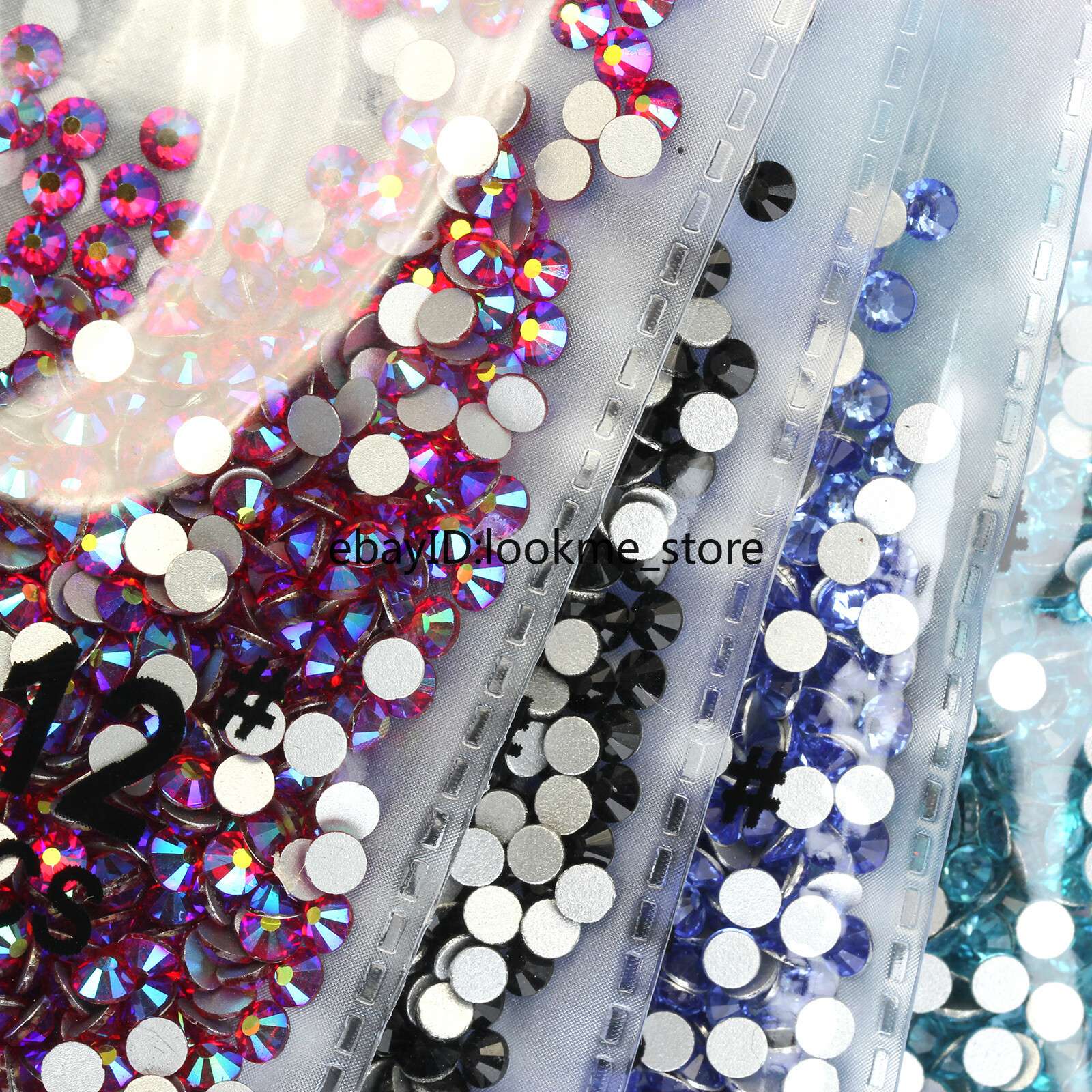 1440pcs 3mm (ss12) Crystal Glass Rhinestones Flatback Gems Nail Art Crafts Decor