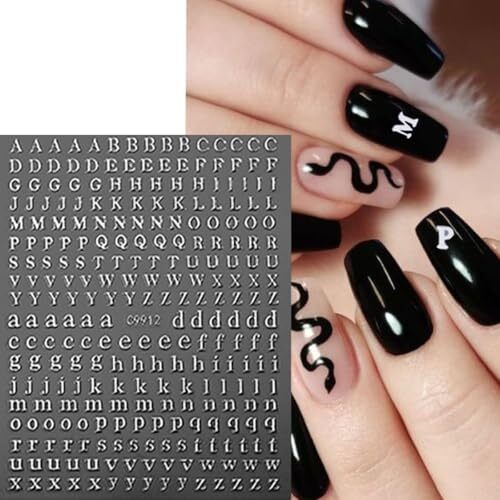 Star Letters Heart Flower Nail Art Stickers Nail Decals 3D Self-Adhesive