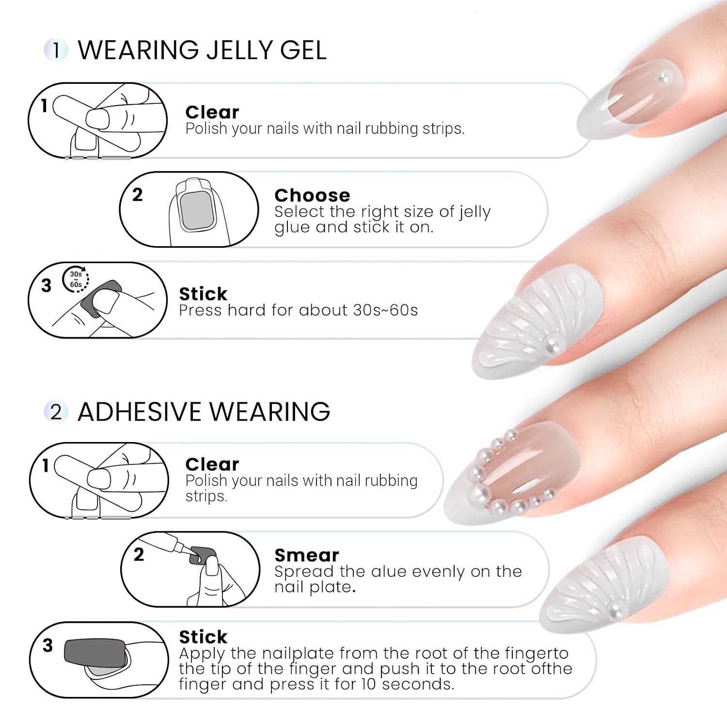 6 Packs (144 Pcs) US BEST SELLER Press on Nails cute nails 6-Style Bundle.