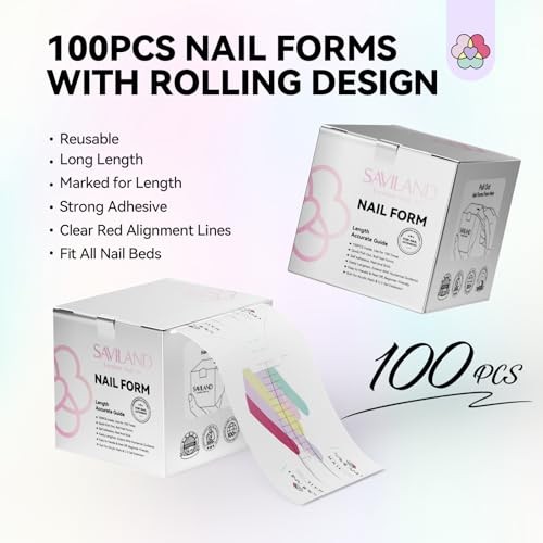 Plus Nail Forms – Reusable Sticky Nail Form for Builder Gel – Super Clear