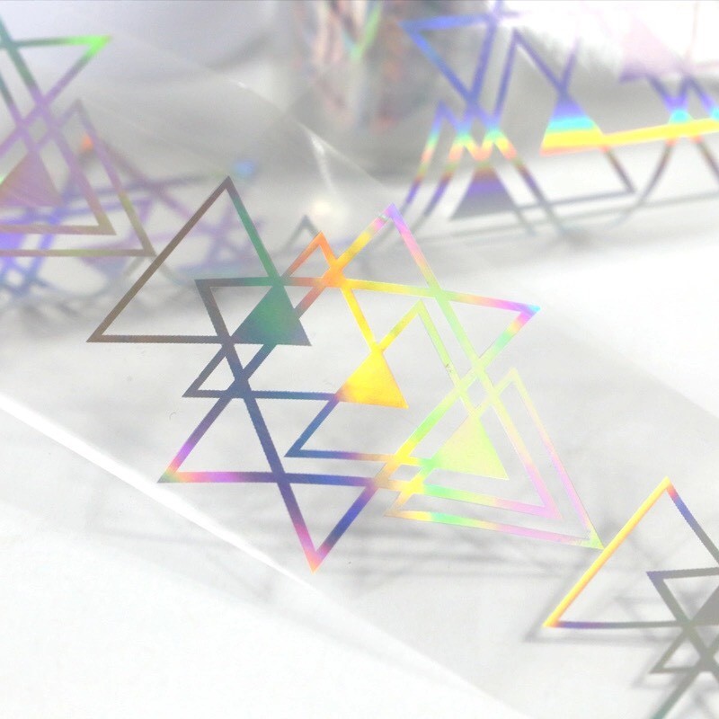 Holographic Nail Art Foil Aztec Triangle New Trend Transfer Stickers >>7<<