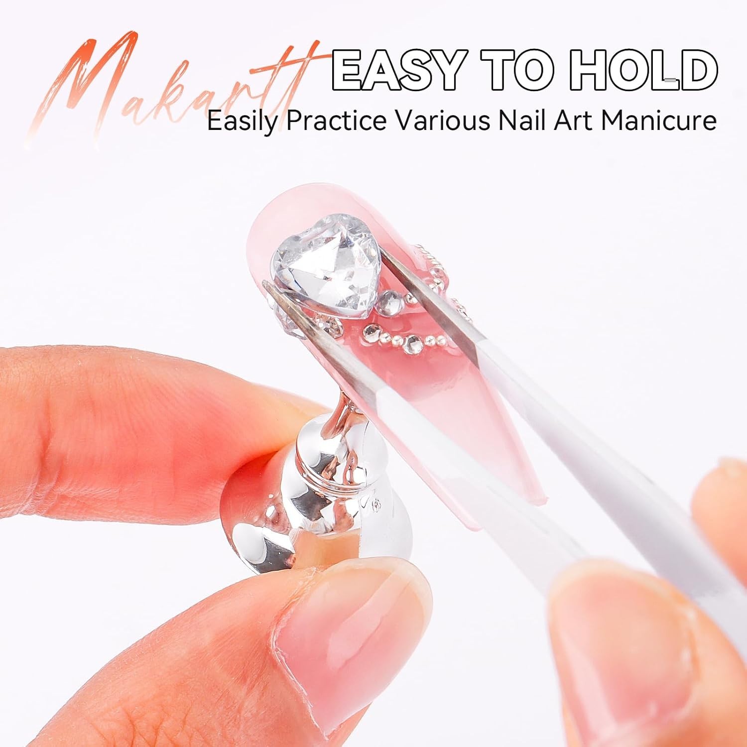 Beginner Friendly Acrylic Nail Art Holder with Magnetic Stability & Tape Support