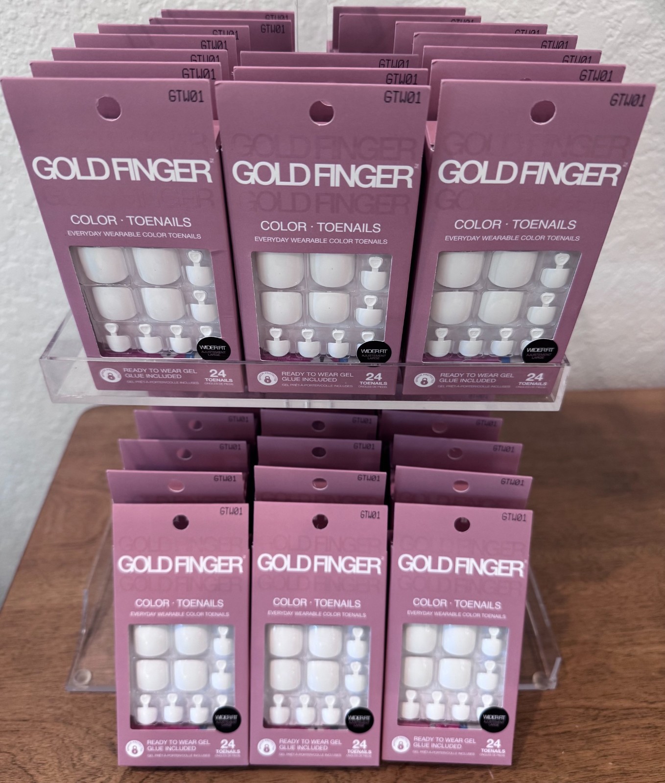 Kiss Gold Finger Color Toenails White Wider Fit Ready to Wear Gel NEW LOT of 36!