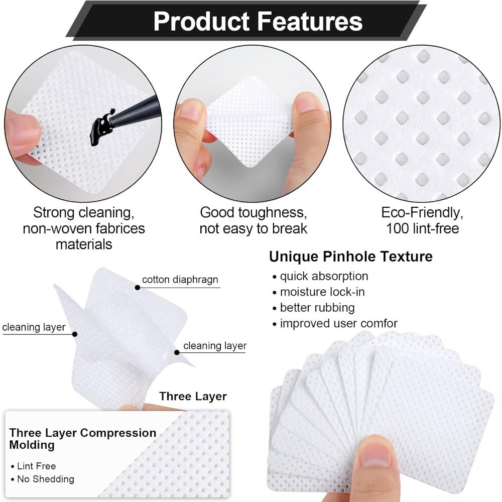 Nail Cotton Pads 200 Count with Pull Down Pump Dispenser Soft Absorbent Non