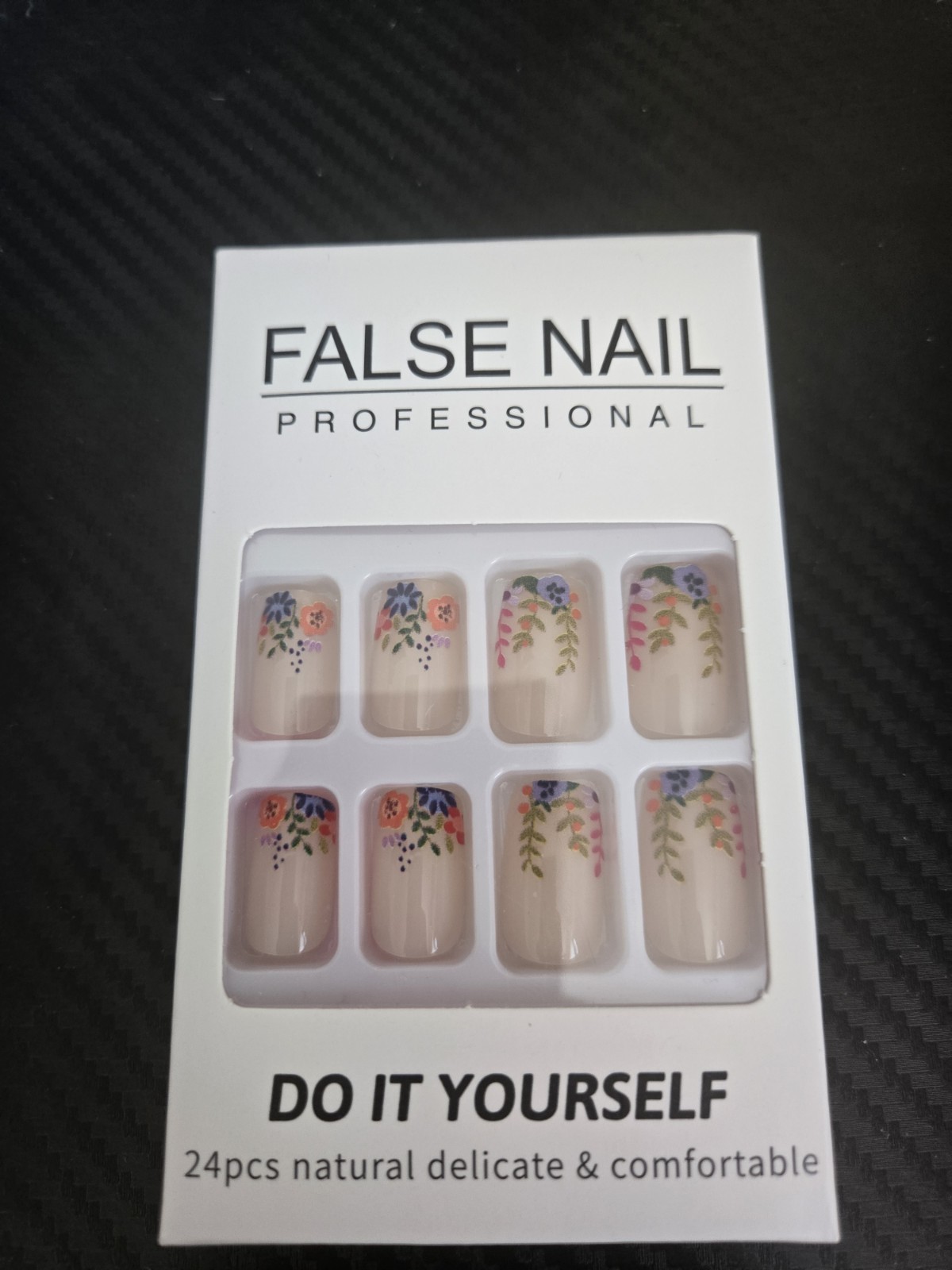 5 Packs Of 24pcs Press On Nails Short Square With Glue (S-5)