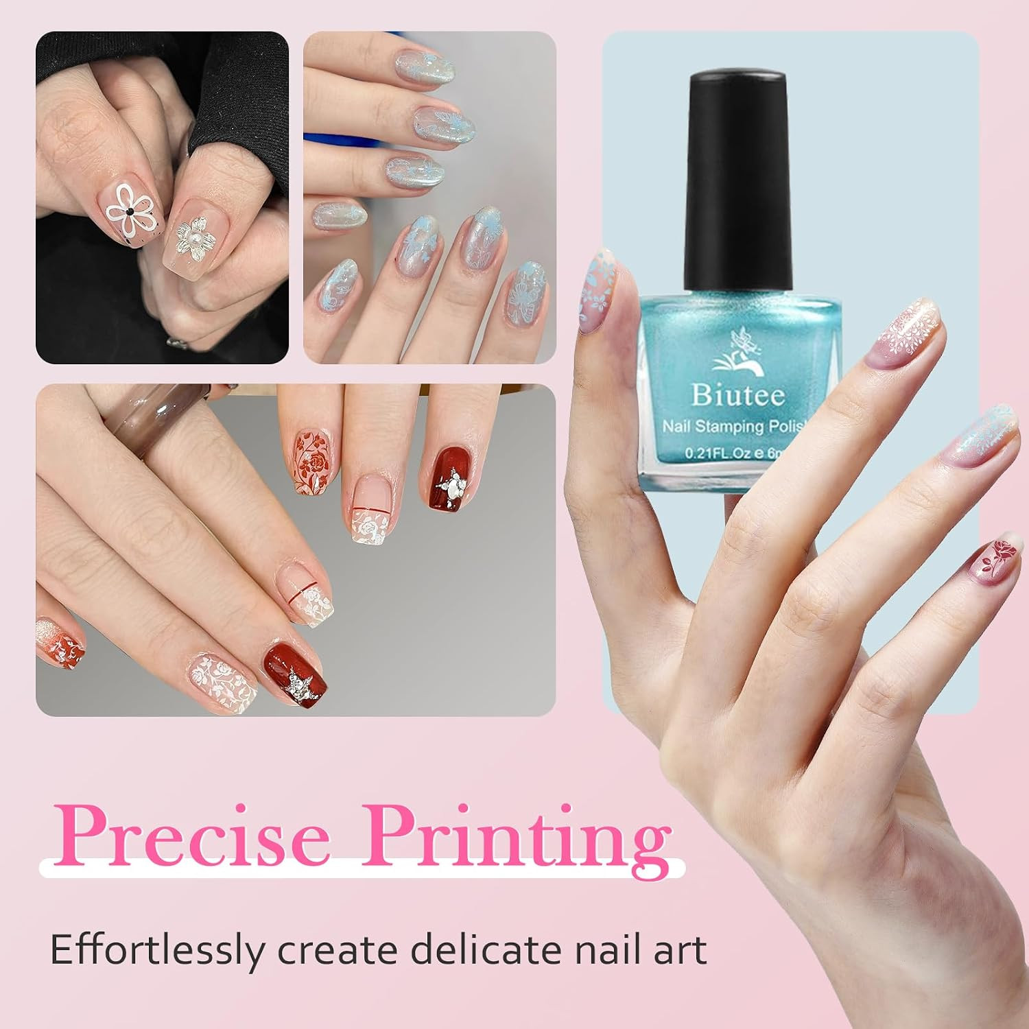 Nail Stamping Polish 12 Colors 6ML for Stamping Plates Air Dry with Gift Box