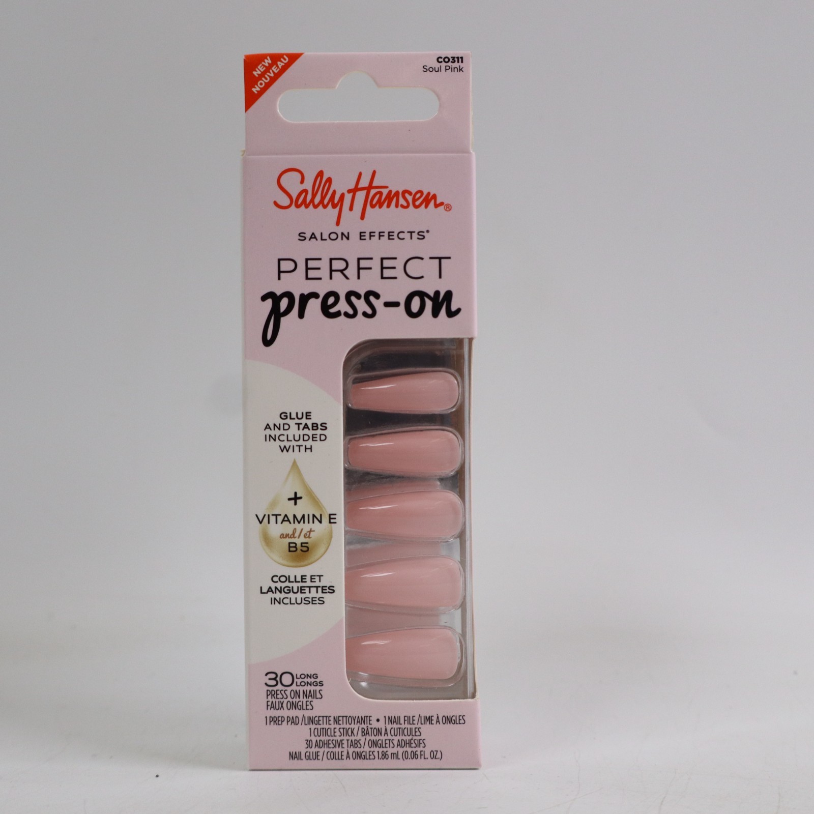 2 PACK Sally Hansen Salon Effects Perfect Press-On Nails, Soul Pink CO311
