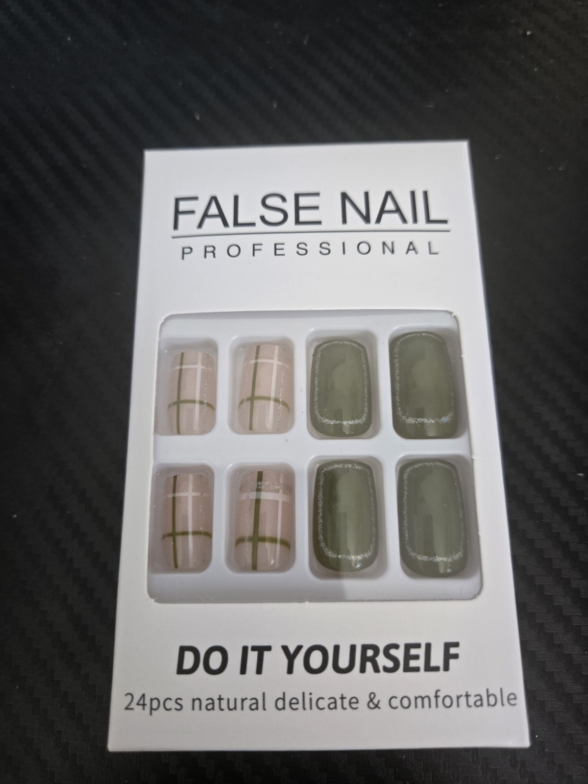 5 Packs Of 24pcs Press On Nails Short Square With Glue (S-5)