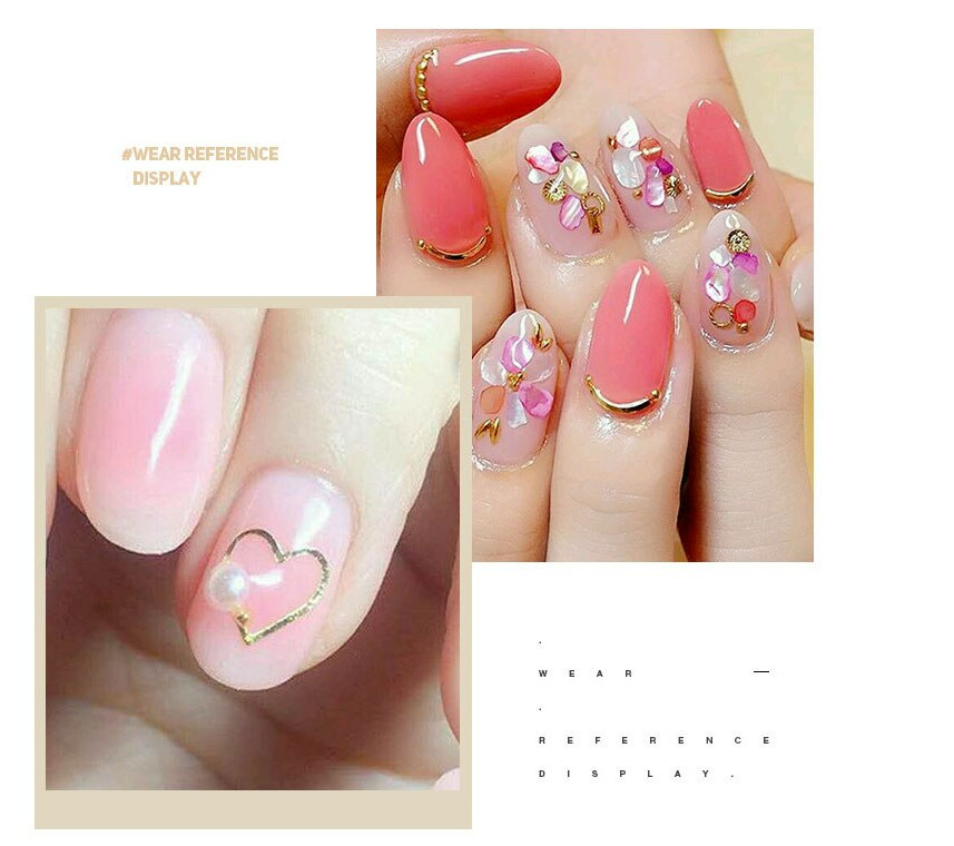 Mixed 3D DIY Hollow Gold Metal Moon Curved Punk Nail Art Decoration Rivet NH17