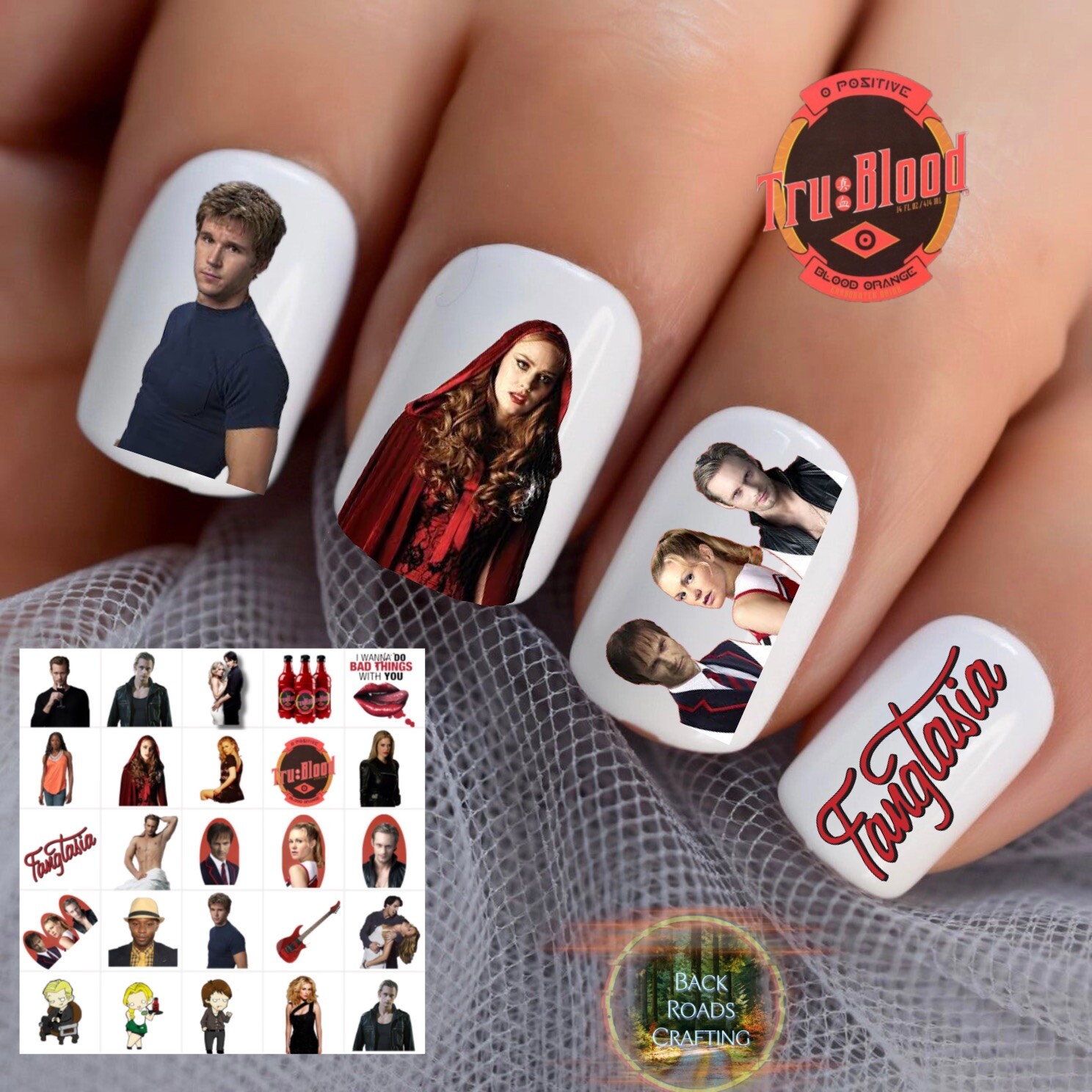 True Blood Waterslide Nail Decals Set Of 50 Instructions Included & Bonus