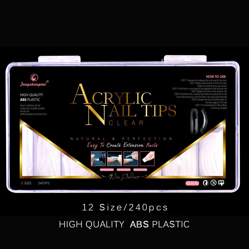 240PCS Dual Forms Nail Mold for Poly gel UV Gel 1 Count (Pack of 240), Clear
