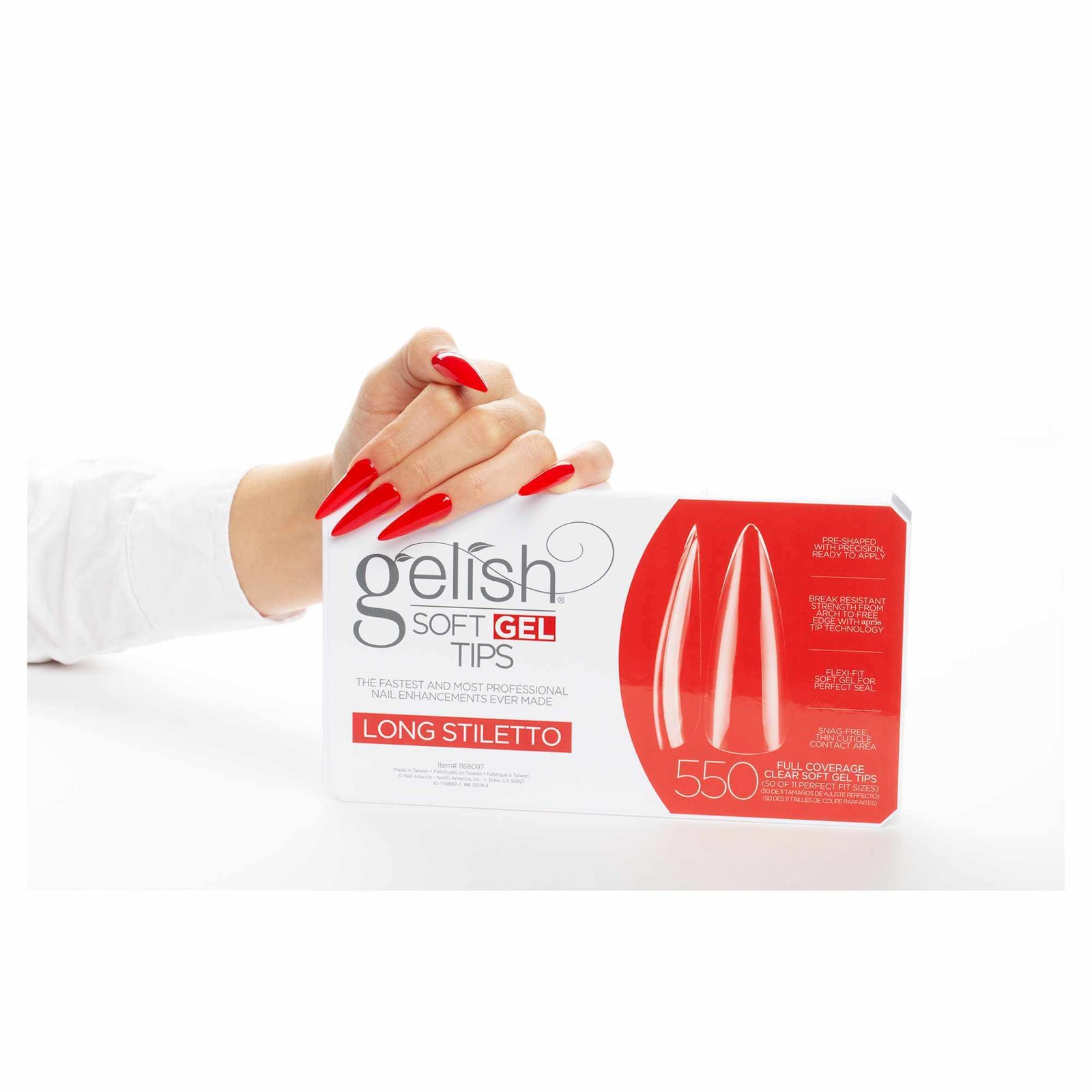 Gelish Soft Gel Tips – Long Stiletto 550 ct.