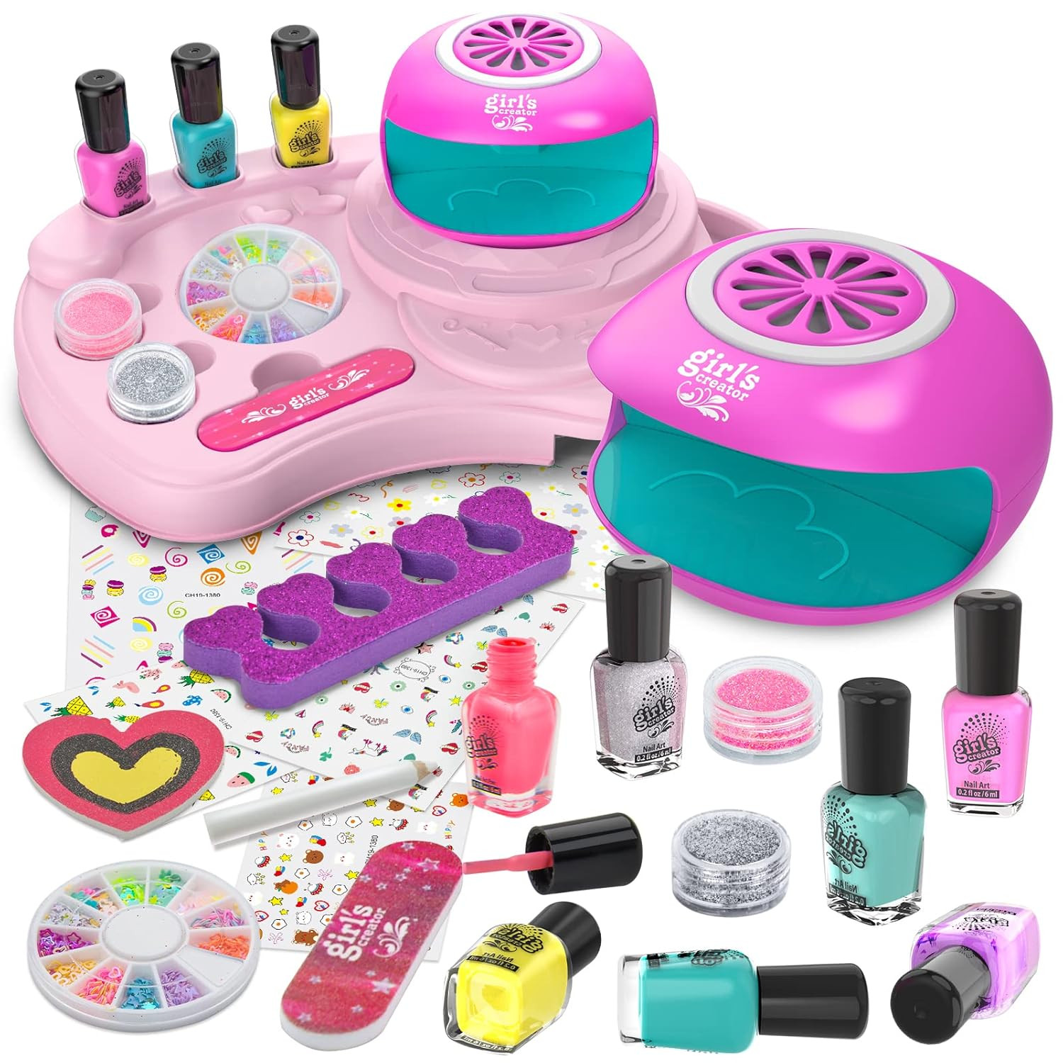 Set de esmalte de unas para ninas 7 a 12 anos con secador y organizador