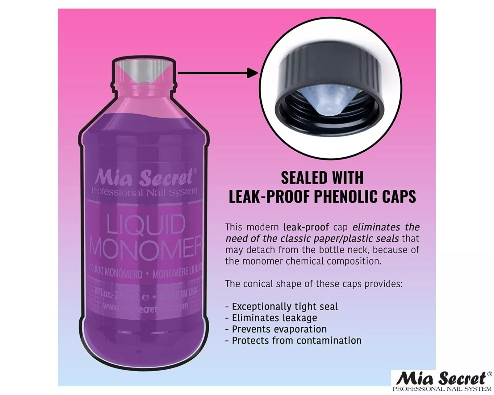 Mia Secret Acrylic Nail Liquid Monomer 32oz