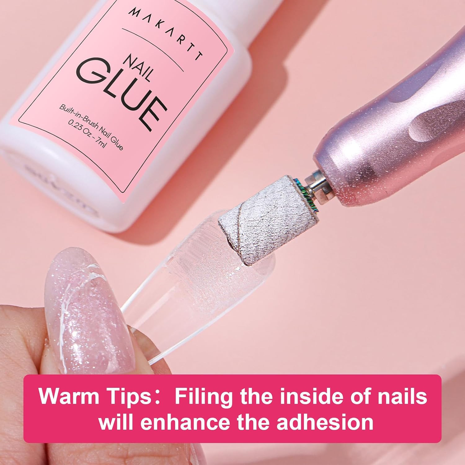 Makartt Super Strong Brush on Nail Glue for Press Ons: Acrylic Nail Tips-Fake Na